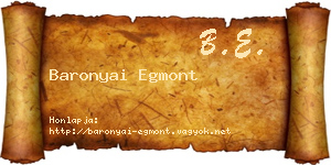 Baronyai Egmont névjegykártya
